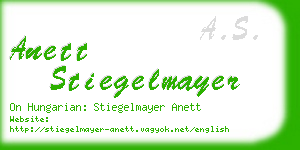 anett stiegelmayer business card